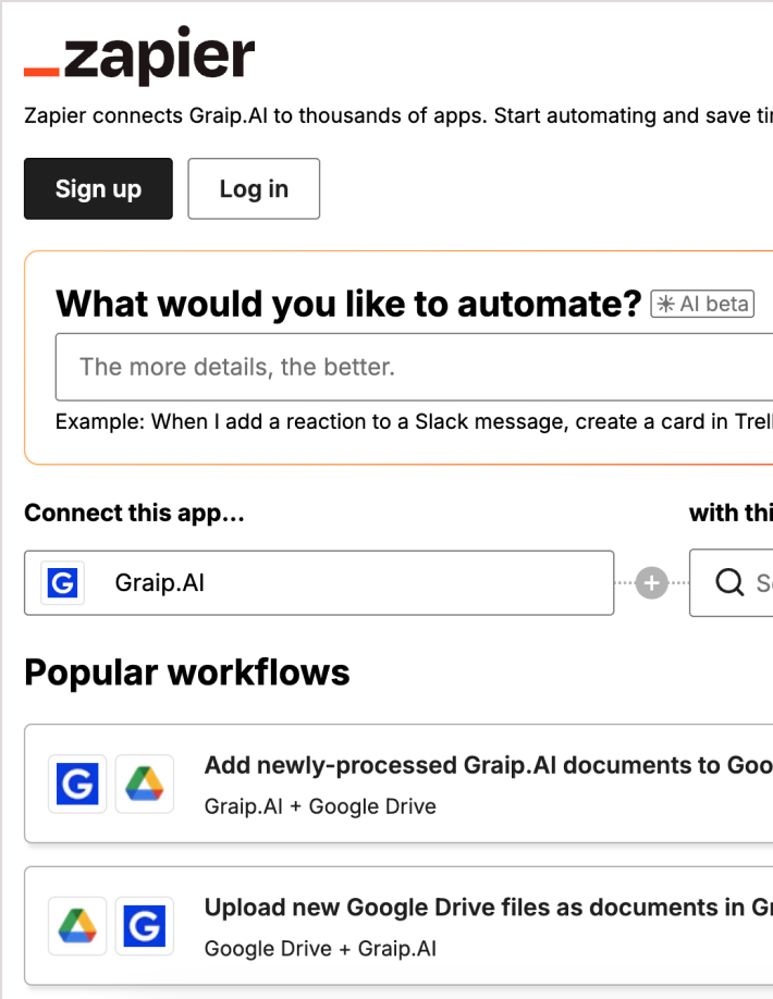 Zapier screen